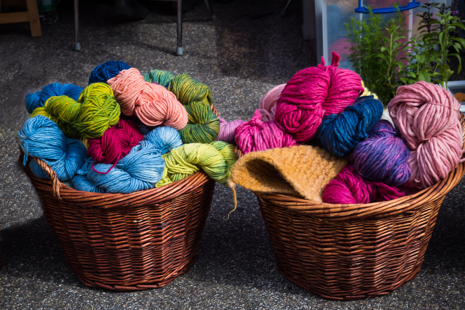 Balls of Wool in Baskets